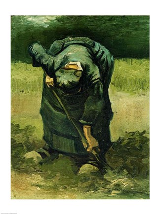 Framed Peasant Woman Digging, 1885 Print