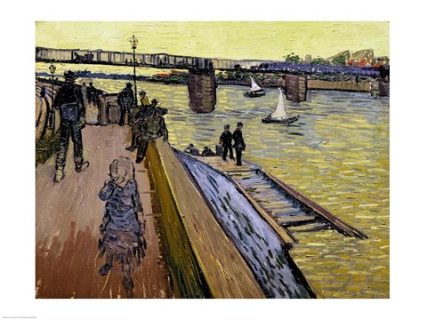 Framed Le Pont de Trinquetaille in Arles, 1888 Print