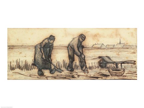 Framed Potato Harvest Print