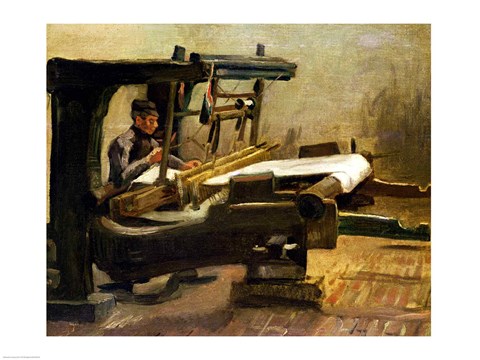 Framed Weaver at the Loom, Facing Right, 1884 Print