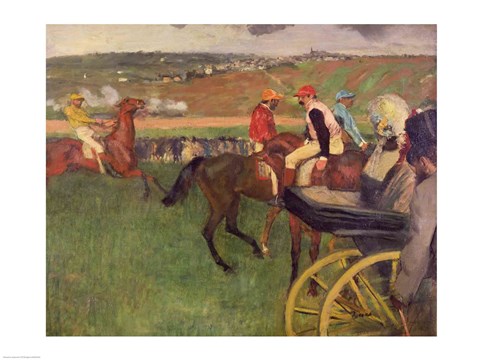 Framed Race Course - Amateur Jockeys near a Carriage Print
