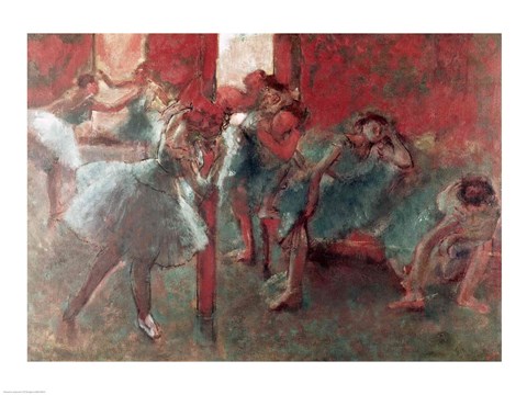Framed Dancers at Rehearsal - red Print