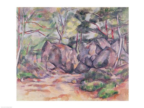 Framed Woodland with Boulders, 1893 Print