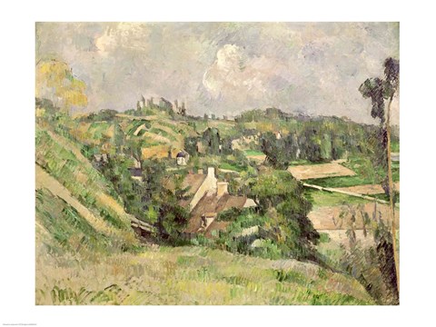 Framed Auvers-sur-Oise, seen from the Val Harme Print