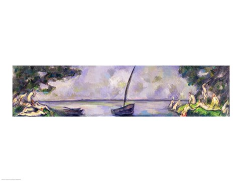 Framed Boat and Bathers Print