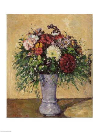 Framed Bouquet of Flowers in a Vase, c.1877 Print