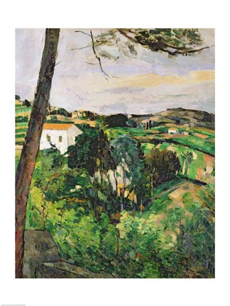 Framed Landscape with red roof or The pine at the Estaque, 1875-76 Print