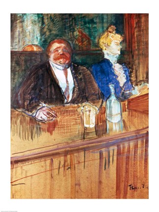 Framed In the Bar: The Fat Proprietor and the Anaemic Cashier, 1898 Print