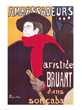 Framed Poster advertising Aristide Bruant Print