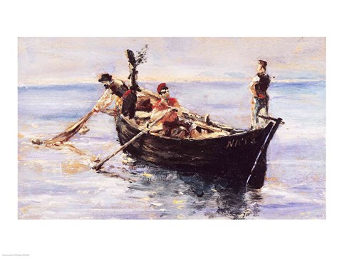 Framed Fishing Boat, 1881 Print