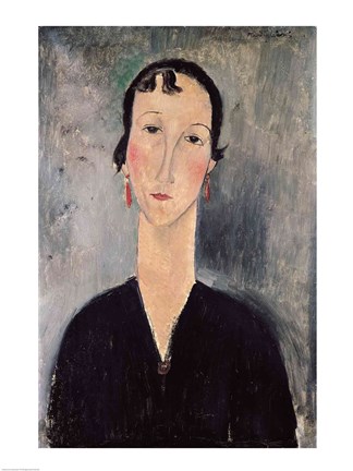 Framed Woman with Earrings Print