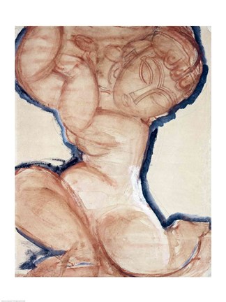 Framed Pink Caryatid,1913 Print