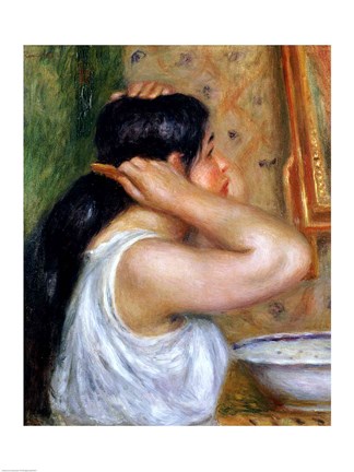Framed Girl Combing her Hair, 1907 Print