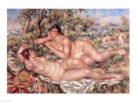 Framed Bathers - nude women Print