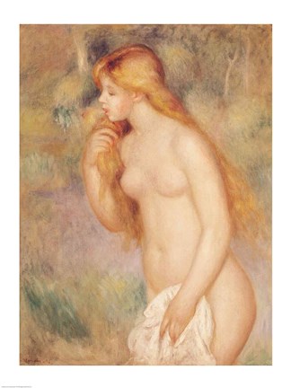 Framed Standing Bather, 1896 Print