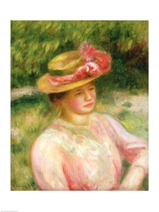 Framed Straw Hat, 1895 Print