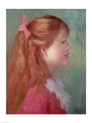 Framed Young girl with Long hair in profile, 1890 Print