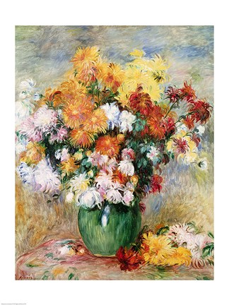 Framed Bouquet of Chrysanthemums, c.1884 Print