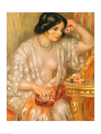 Framed Gabrielle with Jewellery, 1910 Print