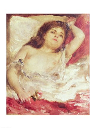 Framed Semi-Nude Woman in Bed: The Rose, before 1872 Print