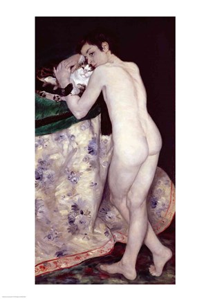 Framed Boy with a Cat, 1868 Print