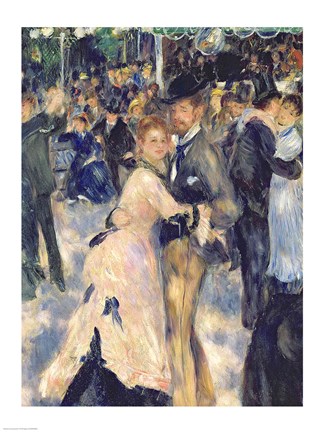 Framed Ball at the Moulin de la Galette, 1876 - close up Print