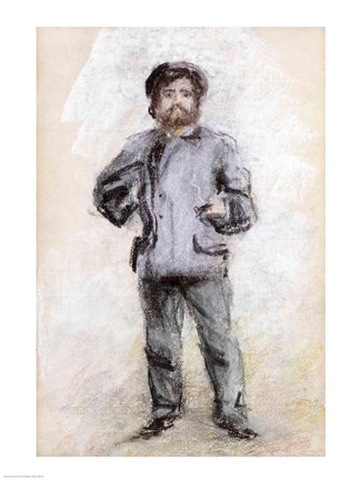 Framed Portrait of Claude Monet - standing Print
