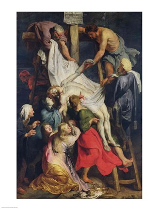 Framed Descent from the Cross, 1617 Print