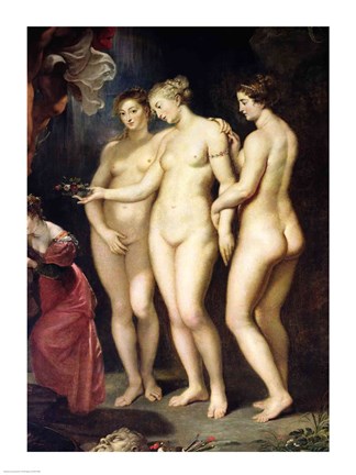 Framed Medici Cycle: Education of Marie de Medici, detail of the Three Graces Print