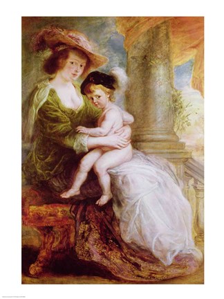 Framed Helene Fourment - with child Print