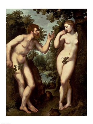 Framed Adam and Eve, c.1599 Print