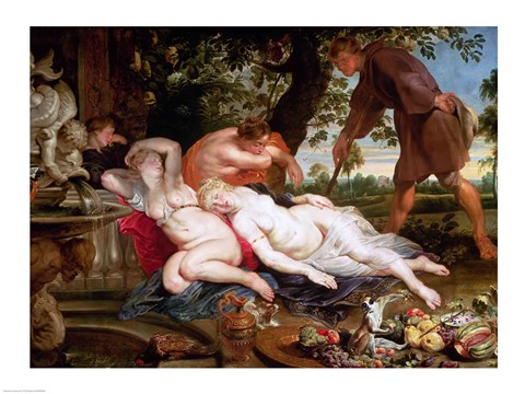 Framed Cimon and Iphigenia, 1617 Print