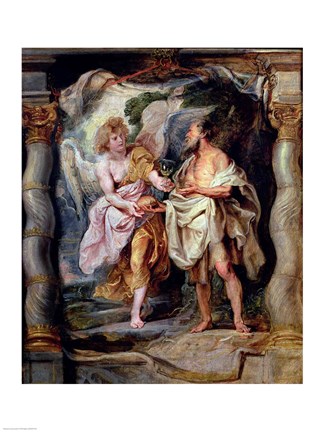 Framed Prophet Elijah and the Angel in the Wilderness Print