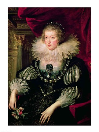 Framed Portrait of Anne of Austria - detail Print