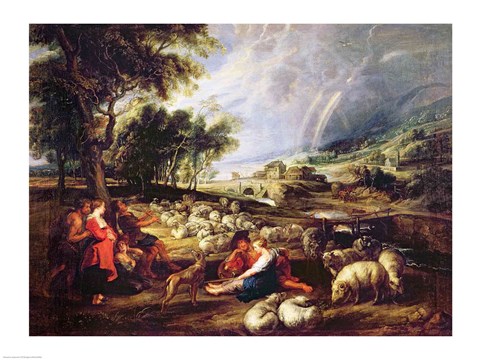 Framed Landscape with a Rainbow Print