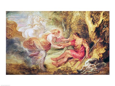 Framed Aurora Abducting Cephalus, 1636 Print
