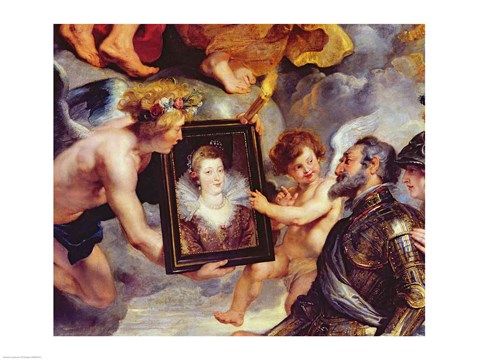 Framed Medici Cycle: Henri IV  Receiving the Portrait of Marie de Medici Print