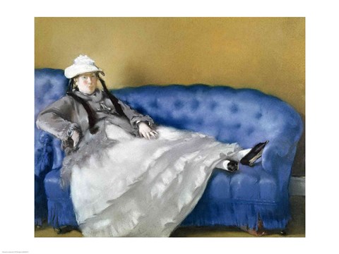 Framed Madame Manet on a Blue Sofa, 1874 Print