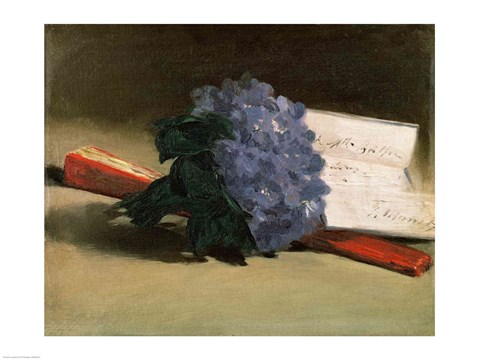 Framed Bouquet of Violets, 1872 Print