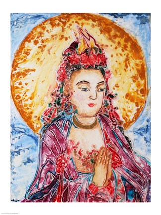 Framed Praying Buddha Print