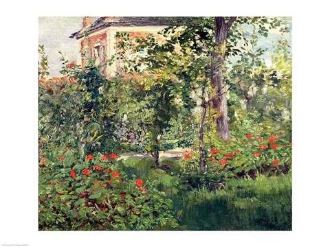 Framed Garden at Bellevue, 1880 Print