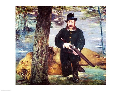 Framed Pertuiset, Lion Hunter, 1881 Print