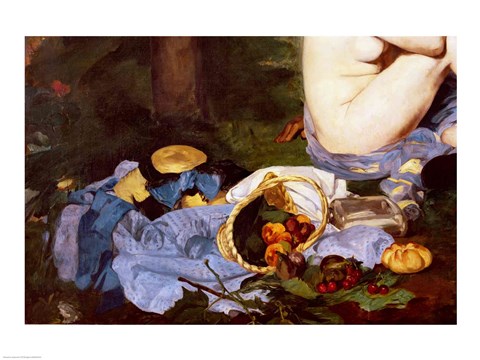 Framed Dejeuner sur l&#39;Herbe, 1863, (fruit basket detail) Print