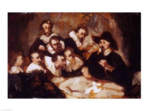 Framed Anatomy Lesson, after Rembrandt, c.1856 Print