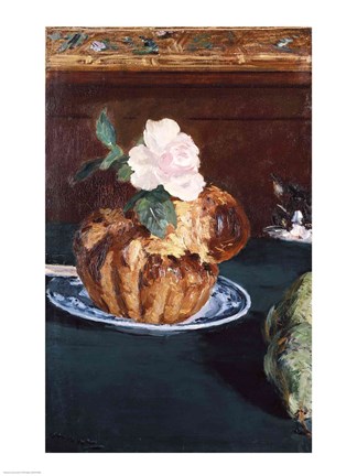 Framed Still Life with Brioche, c.1880 Print