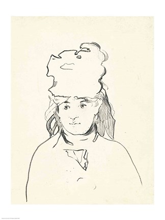 Framed Berthe Morisot in silhouette Print