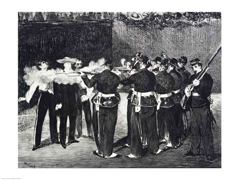 Framed Execution of Maximilian, 1868 Print