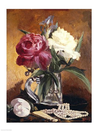 Framed Peonies, 1862 Print