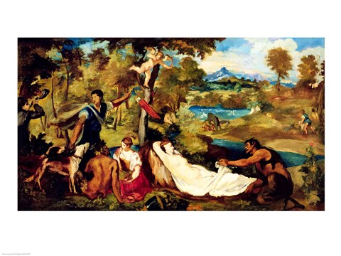 Framed Jupiter and Antiope, 1856 Print