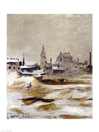 Framed Effect of Snow at Petit-Montrouge, 1870 Print